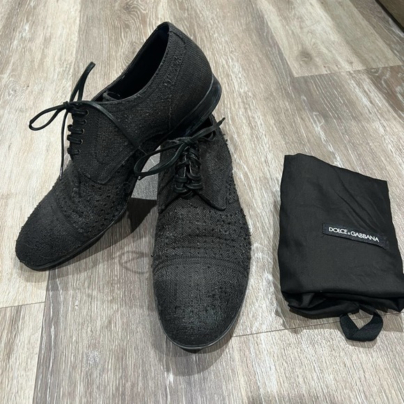 Dolce and Gabbana Black Oxford Dress Shoes Size 41.5 - Picture 2 of 8